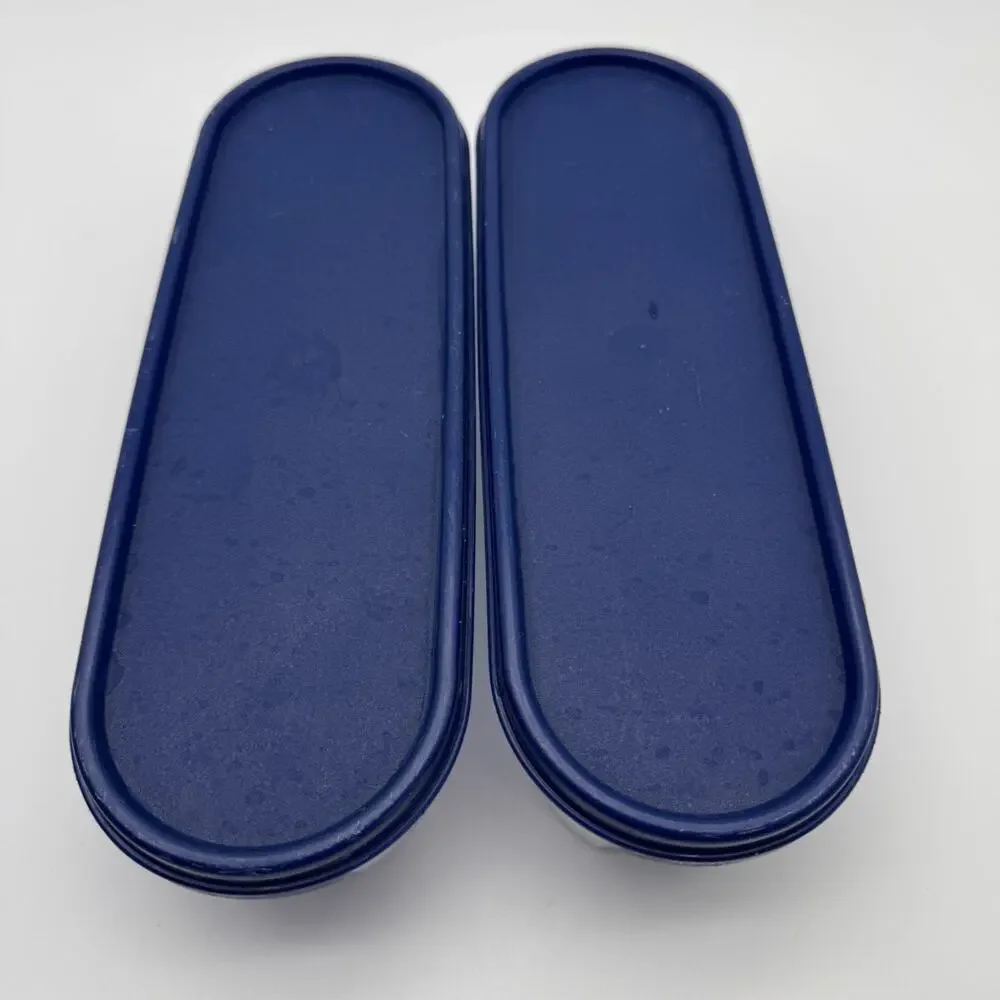 6 Tupperware Modular Mate Oval Container Blue Lid 2399A-3